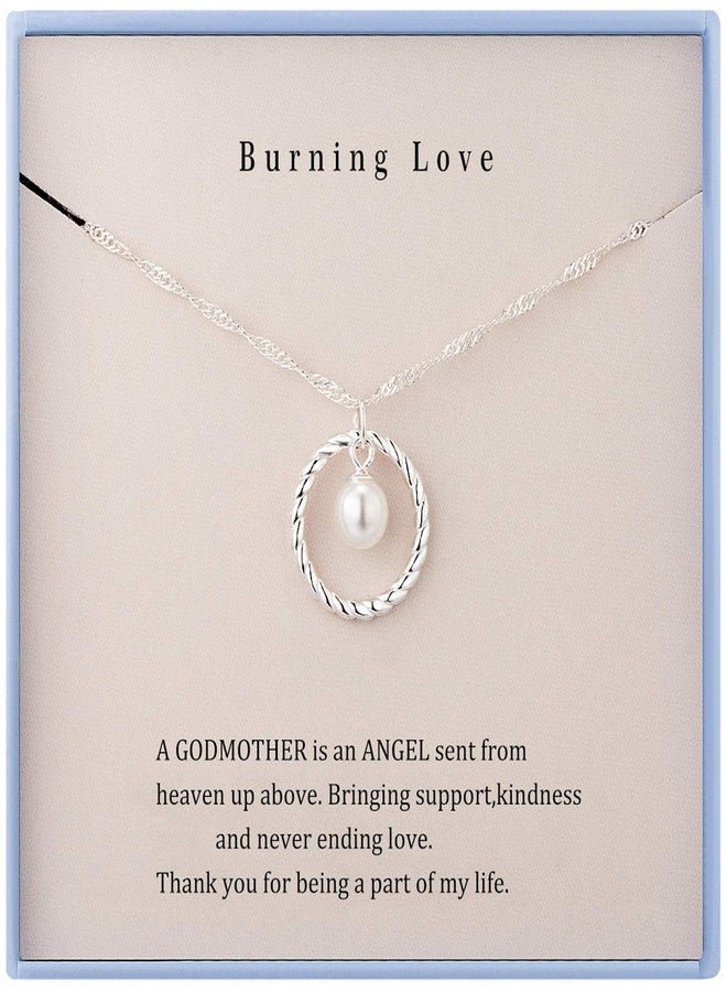 بيرنينج لوف قلادة "الحب المتأجج" للعرابة، هدايا للعرابة من ابنة العراب وابن العراب، قلادة دائرية من الفضة الإسترليني للنساء، هدايا عيد ميلاد، هدايا عيد الميلاد - Image 1