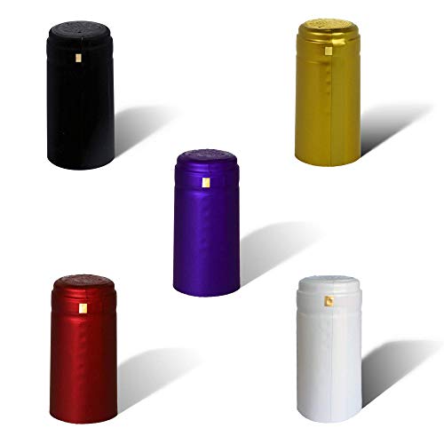 Phoenix and Europa 100 pcs Collectors Edition Heat Shrink Capsules with Tear Tab  5 colors 20 Burgundy Red 20 Matte Black 20 Classic Gold 20 Snow White 20 Royal Blue 