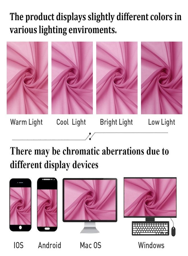 Lecloud Hot Pink Sheer Curtains for Bedroom 84 Inches Long 2 Panels, Light Filtering Voile Rod Pockets Window Curtains for Living Room, Rustic Farmhouse Decor Drapes, Each Panel 42" W x 84" L - Image 4