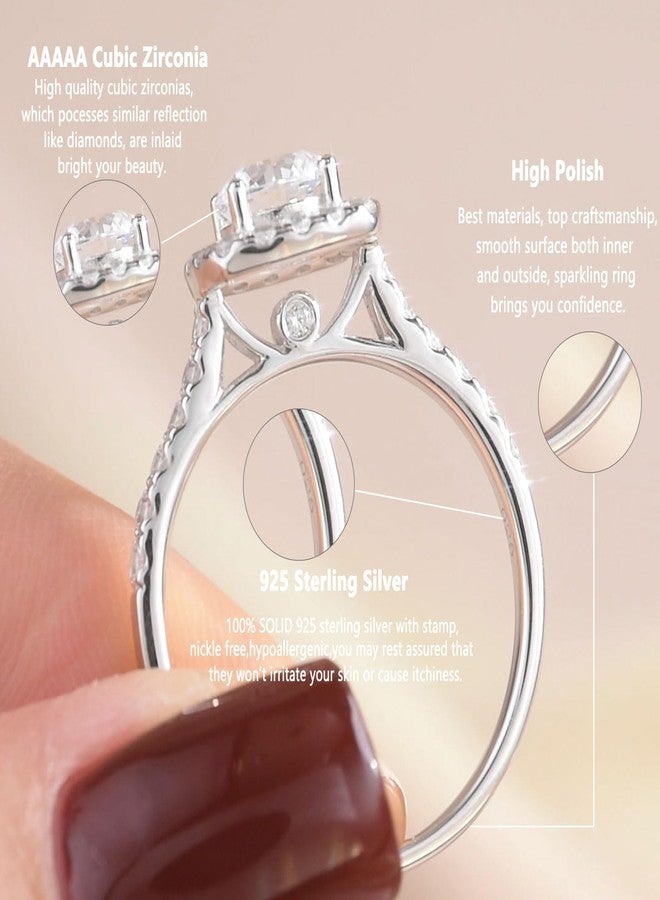 نيو شي جولري مجموعة خواتم زفاف نسائية من نيوشي للمجوهرات، مرصعة بأحجار الزركونيا المكعبة من فئة AAAAA، مصنوعة من الفضة الإسترليني عيار 925، تتضمن خاتم خطوبة وحلقات تزيين، مقاس 5. - Image 3