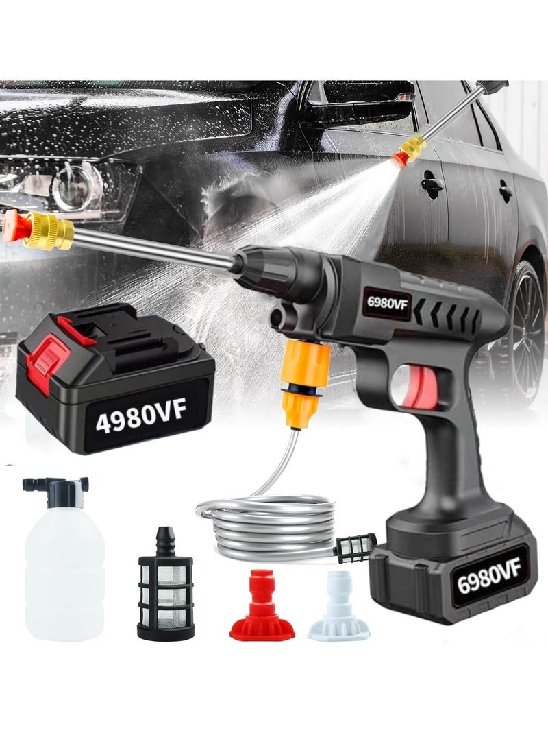 Sharpdo Portable Cordless Pressure Washer Gun Car Wash Pump, Electric 18000 mAh Battery Powered Pressure Washers, 652 PSI, for Car, Home & Garden Watering - Image 1