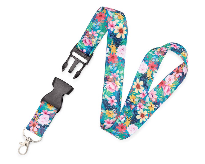 Great 1 Floral Neck Lanyard for Women with Metal Clasp and Detachable Buckle - Office and School - Keychain, Id Badge Holder, Keys, Cards, Wallet, USB, and Lightweight Accessories - Cute, Pretty, Fashion - Image 2