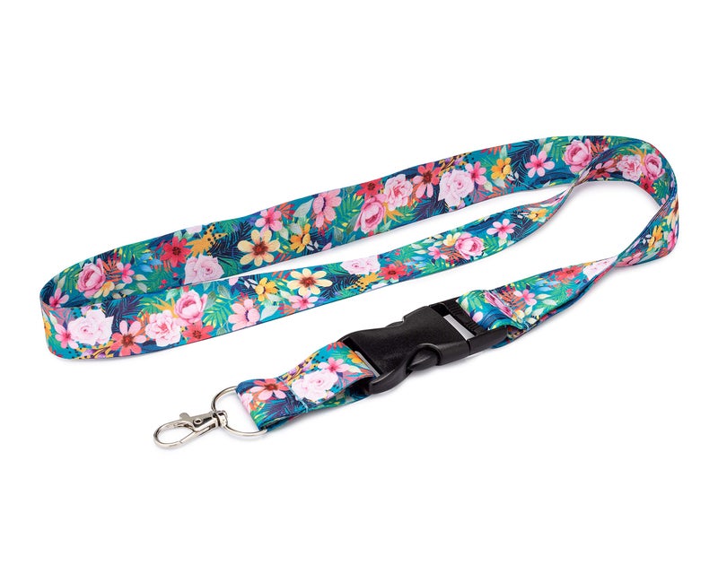 Great 1 Floral Neck Lanyard for Women with Metal Clasp and Detachable Buckle - Office and School - Keychain, Id Badge Holder, Keys, Cards, Wallet, USB, and Lightweight Accessories - Cute, Pretty, Fashion - Image 4