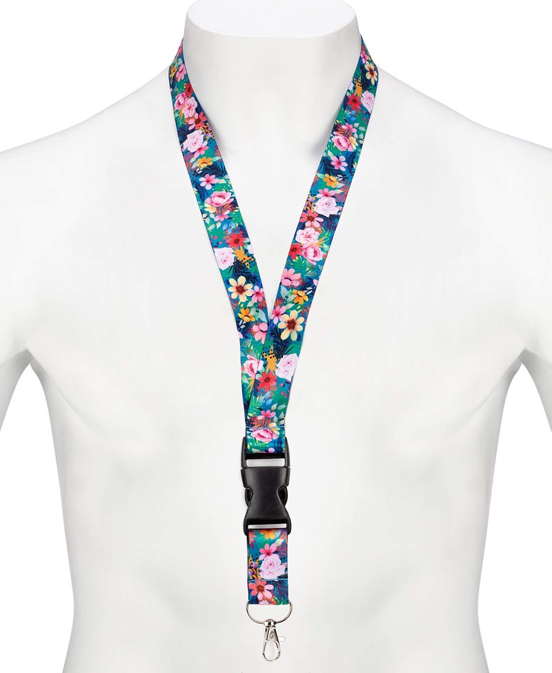 Great 1 Floral Neck Lanyard for Women with Metal Clasp and Detachable Buckle - Office and School - Keychain, Id Badge Holder, Keys, Cards, Wallet, USB, and Lightweight Accessories - Cute, Pretty, Fashion - Image 3