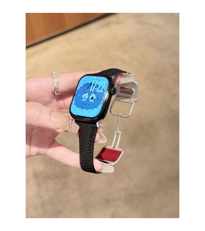 سوار ساعة من الجلد الصناعي الأزرق مقاس 42 مم لساعات Apple Watch Ultra SE Series 11 10 9 8 7 - Image 1
