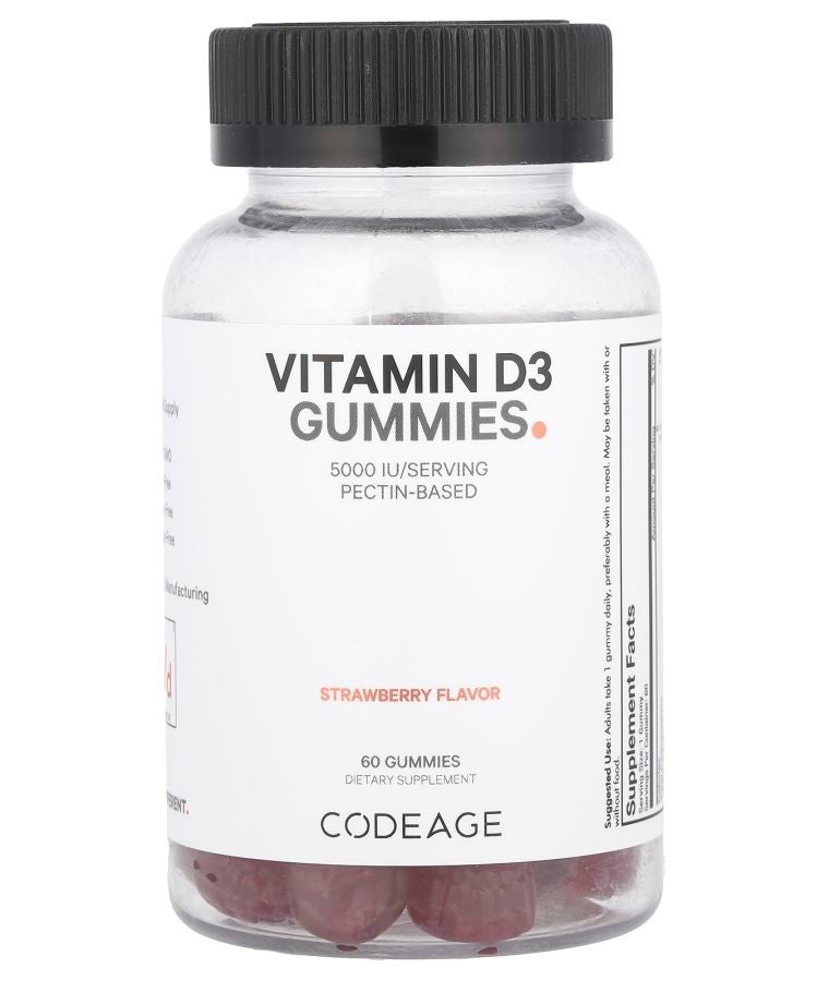 Vitamin D3 Gummies Strawberry 5000 IU 60 Gummies