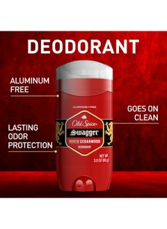 Old Spice Old Spice Aluminum Free Deodorant for Men, 24/7 Odor Protection, 24/7 Lasting Freshness, Red Collection, Swagger with Cedarwood Scent, 3.8 oz (Pack of 3)  - Image 2