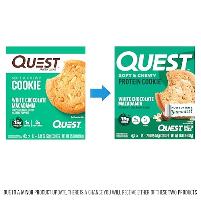 Quest Nutrition White Chocolate Macadamia Protein Cookie, 15g Protein, 1g Sugar, 2g Net Carbs, Keto Friendly, High Protein, Low Carb; 4 Count - Image 3