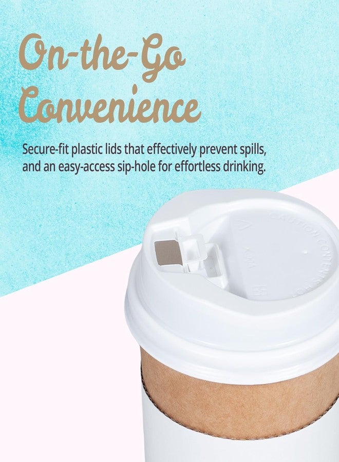MATICAN 12 oz Disposable Coffee Cups with Lids and Sleeves, 100-Pack Hot To Go Paper Cups for Cold or Warm Drinks, Bulk Party, Travel, and Office Use, Kraft Brown - Image 5