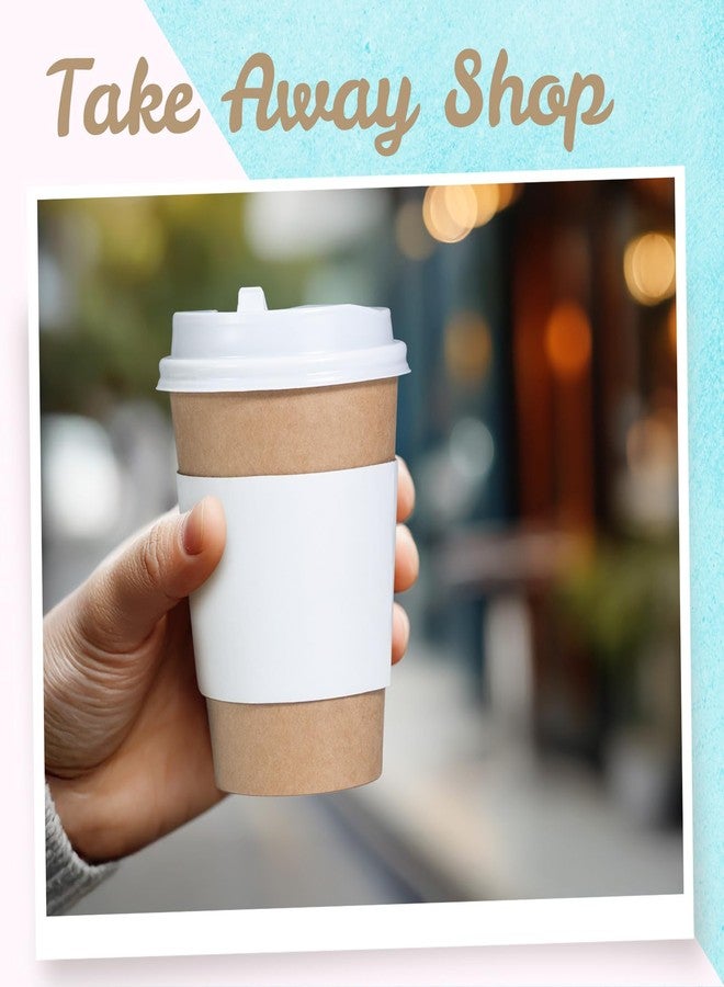 MATICAN 12 oz Disposable Coffee Cups with Lids and Sleeves, 100-Pack Hot To Go Paper Cups for Cold or Warm Drinks, Bulk Party, Travel, and Office Use, Kraft Brown - Image 2