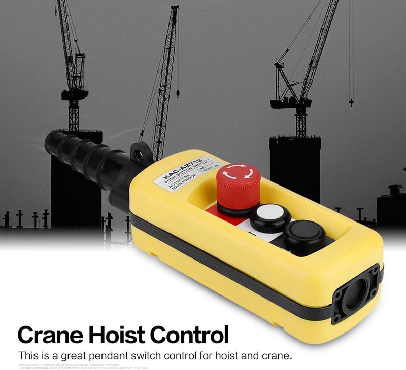 DEWIN Crane Lift Control, Lift Switch Control Suspension Control with Push Button Switch Chain Crane Lift with Emergency Stop - Image 2