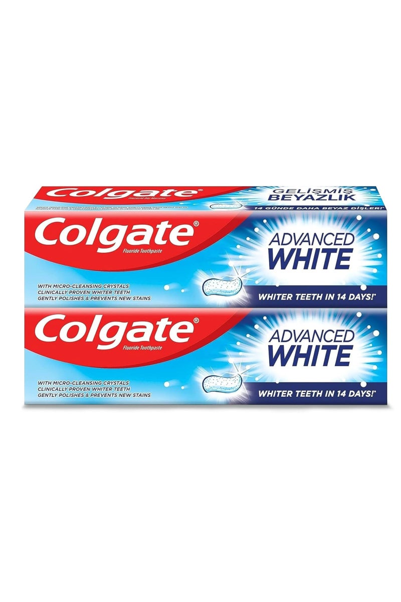 كولجيت معجون أسنان مبيض أدفانسد وايت – 100 مل × قطعتين