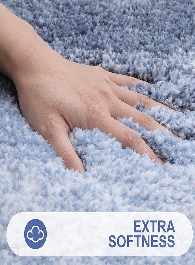 Ofrdncy Luxury Bathroom Rug Mat, Multiple sizes, Extra Soft and Absorbent Microfiber Bath Rugs, Non-Slip Plush  Bath Carpet, Machine Wash Dry(Blue) - Image 2