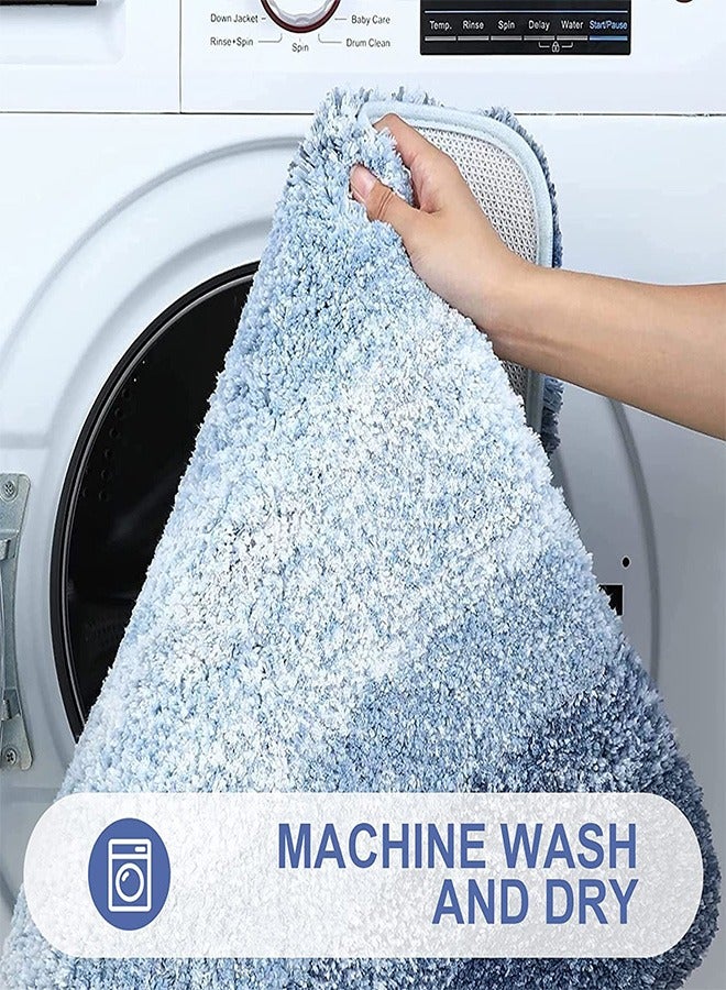 Ofrdncy Luxury Bathroom Rug Mat, Multiple sizes, Extra Soft and Absorbent Microfiber Bath Rugs, Non-Slip Plush  Bath Carpet, Machine Wash Dry(Blue) - Image 5
