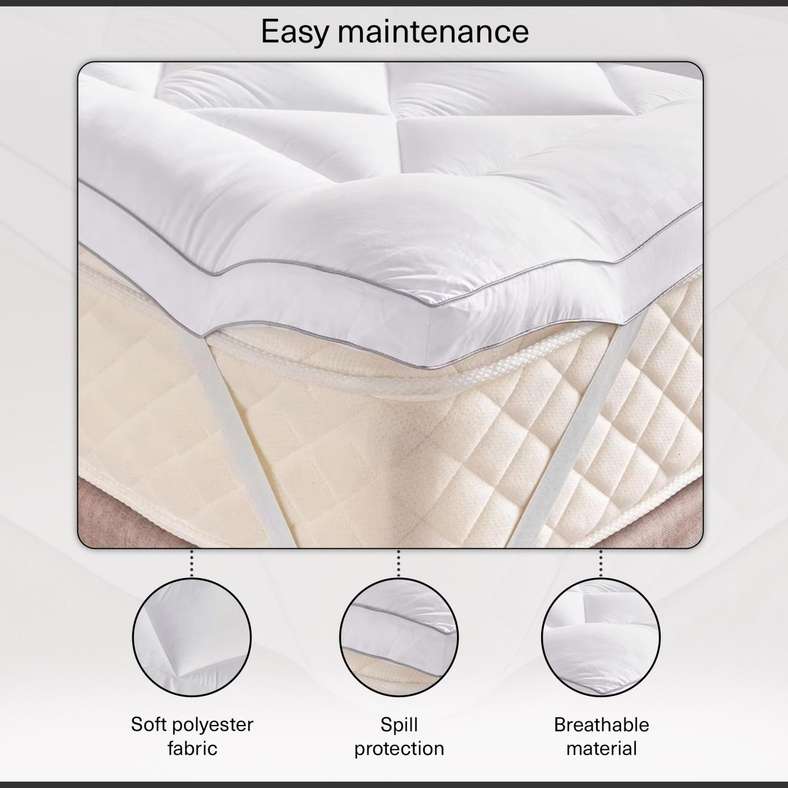 Pan Home غطاء مرتبة ملكي مقاوم للماء - أبيض - Image 4