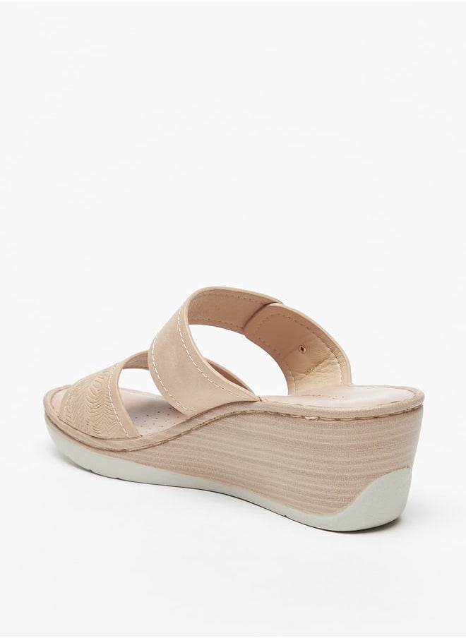 Le Confort - Women Wedge Heel Sandal With Floral Embossed Details - Image 1