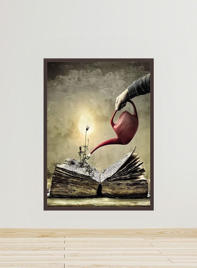 Marktna Canvas Wall Art For Wall Decoration Modern Design With A Hollow Brown Frame Size 120x80cm One Piece  - Image 1