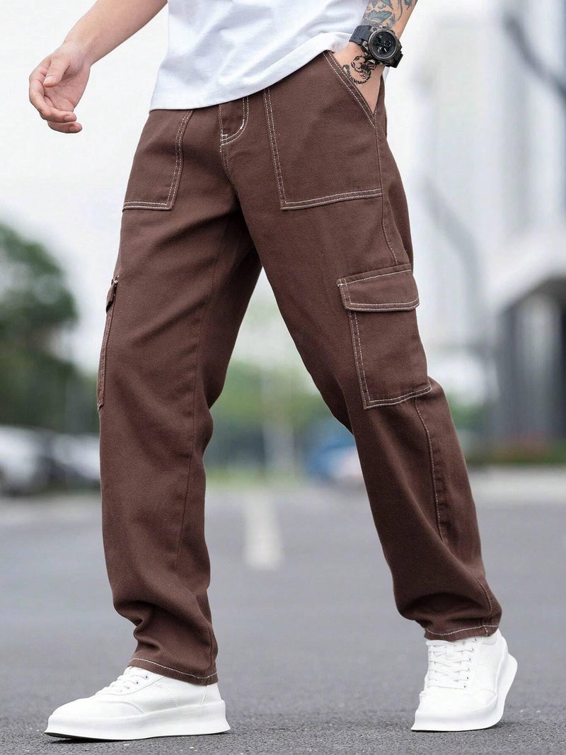 JVX Jeans for Men || Men Jeans || Reguler Fit DenimJeans || CargoJeans (NJJ-03) (in, Numeric, 32, Brown) - Image 2