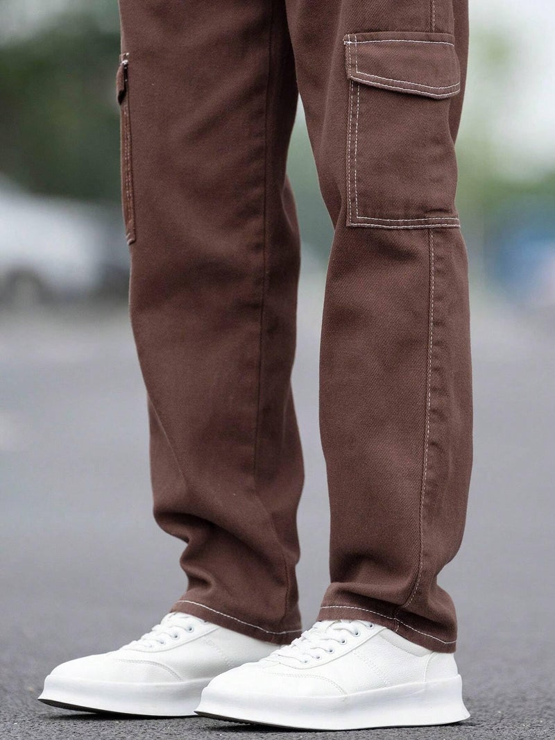 JVX Jeans for Men || Men Jeans || Reguler Fit DenimJeans || CargoJeans (NJJ-03) (in, Numeric, 32, Brown) - Image 3