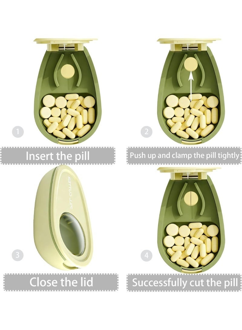 Medicine Pill Cutter 1 Count – Reusable Avocado Design, Stainless Steel Blade, Non-Slip Grip for Accurate Dosing - Image 2