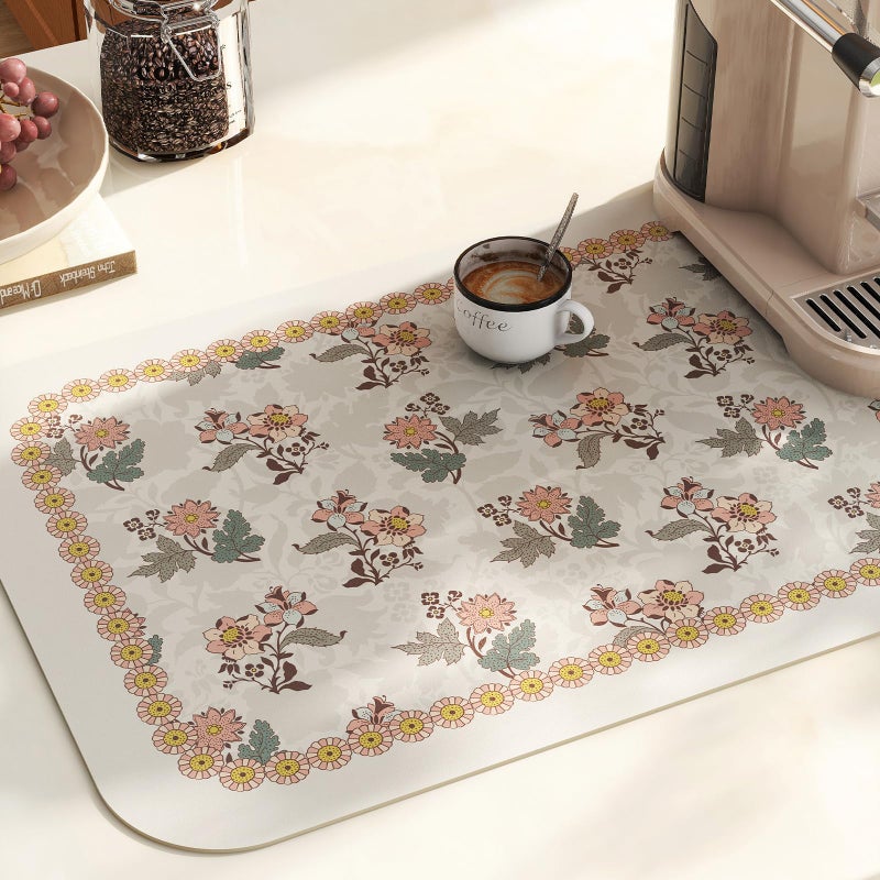 ISAENNE Designer PVC Placemats Set of 6,Rectangular Floral Placemat, Waterproof and Heat-Resistant,Decoration for Kitchen, Dining, Party,Holiday, New Year,12"*17" - Image 5
