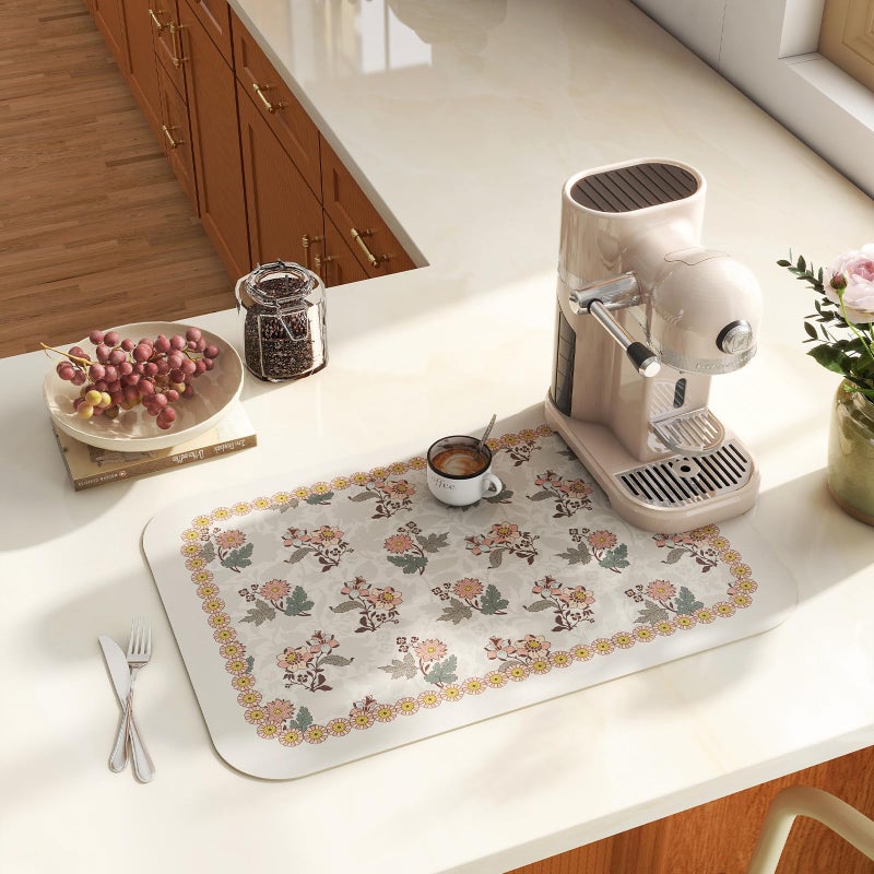 ISAENNE Designer PVC Placemats Set of 6,Rectangular Floral Placemat, Waterproof and Heat-Resistant,Decoration for Kitchen, Dining, Party,Holiday, New Year,12"*17" - Image 2