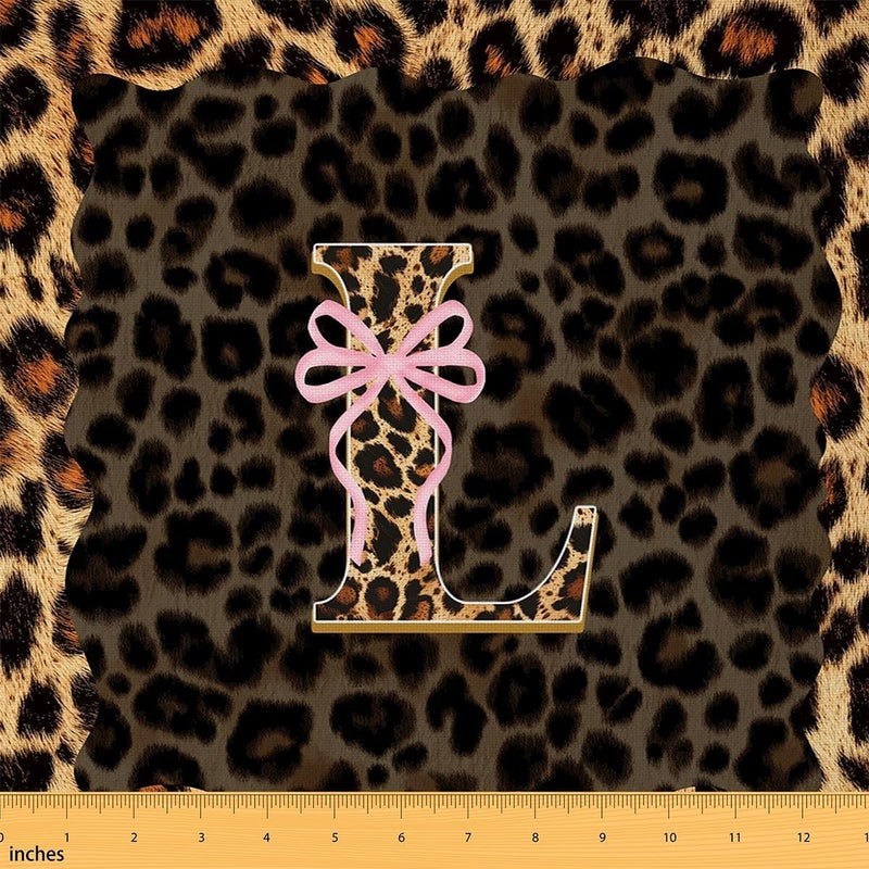 Erosebridal African Cheetah Print Fabric By The Yard Fashion Leopard Print Bow Waterproof Fabric for Chairs Coquette Letter L Upholstery Fabrics Simulated Animal Fur Outdoor Indoor Decor 2 Yards - Image 1