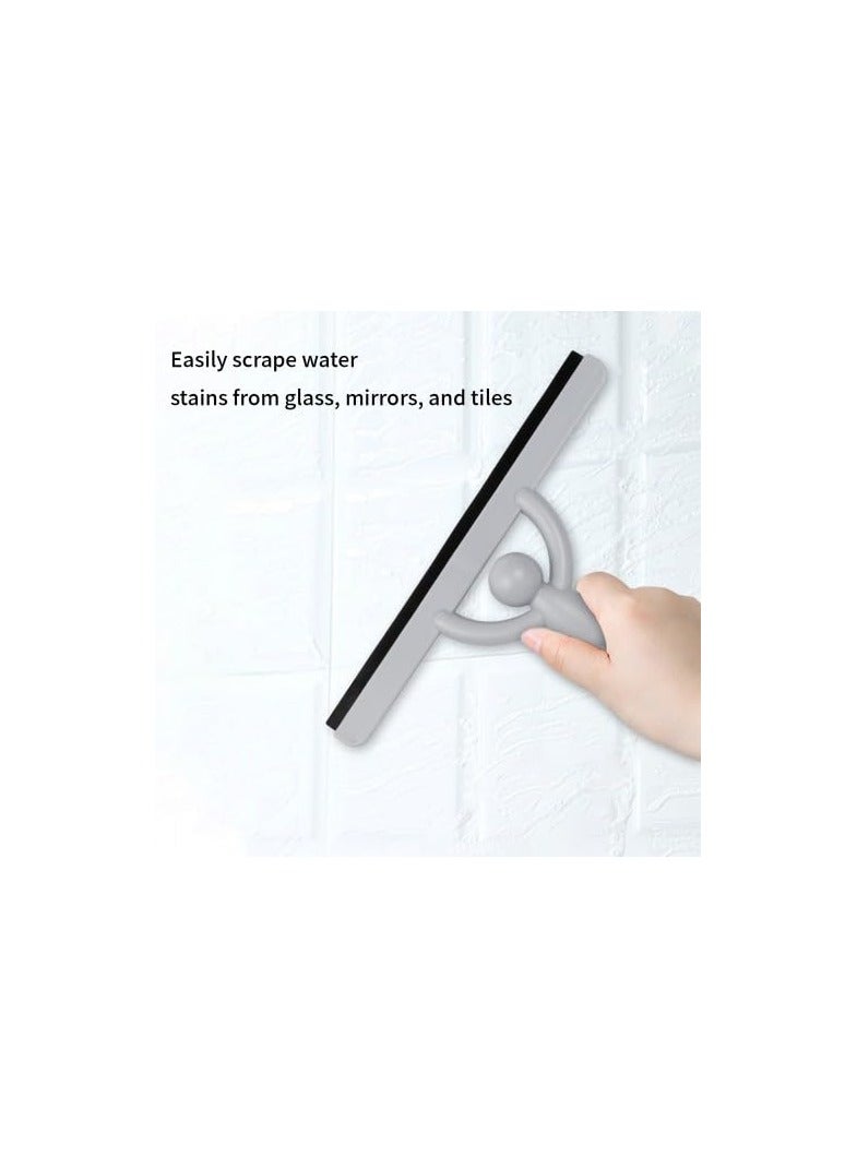 SYOSI Shower Squeegee with Man Handle, Window Glass Scraper, Rubber Window Cleaner Scrubber, Shower Screen Wiper, Multi-Purpose Squeegee for Mirror, Car, Window and Glass Bathroom, Kitchen (Grey)  - Image 4