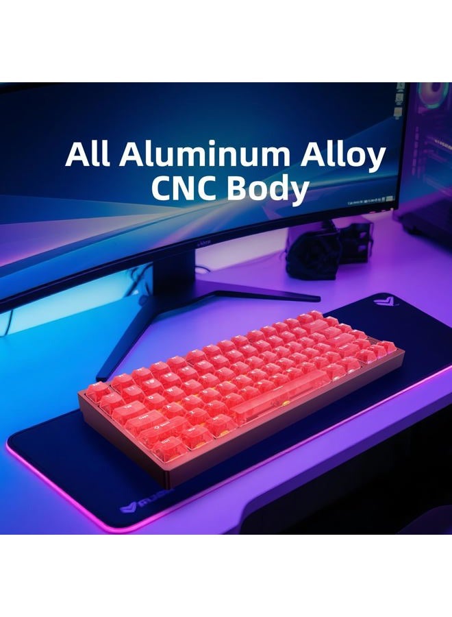 IROK MG75MAX 81 Keys Wired Magnetic Switch Keyboard, 256KHZ Single Key Scan Rate, PCB Nano-Coating Waterproof, Hall Effect, 8KHZ/ARGB/CNC Aluminum Gaming Keyboard(Red) - Image 4
