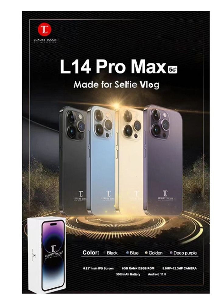 LUXURY TOUCH - Luxury Touch Smartphone 14 Pro Max 6.82 Inch Display with 6GB Ram and 128GB rom Dual Sim and Dual Camera - Image 1