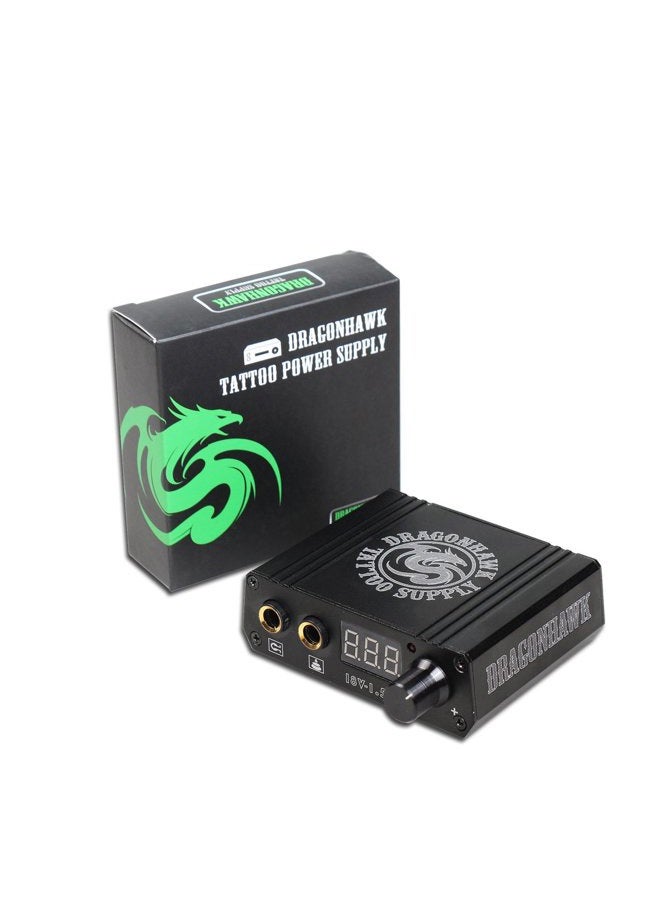 Dragonhawk LCD Dual Tattoo Machine Gun Power Supply Foot Pedal Clip Cord P076 (Black) - Image 2