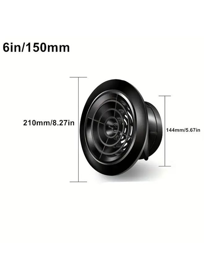 6 Inch 150mm Black ABS Round Ventilation Louver Non Slip Grille Cover - Image 5