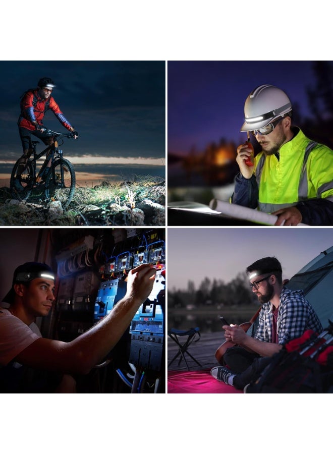 Lepro LED Headlamp Rechargeable - Super Bright Motion Sensor Head lamp with 1200 mAh Battery, 230°COB Wide Beam & Adjustable Spotlight, IP44 Waterproof Headlight for Camping, Hiking, Running, Power Outrage - Image 2