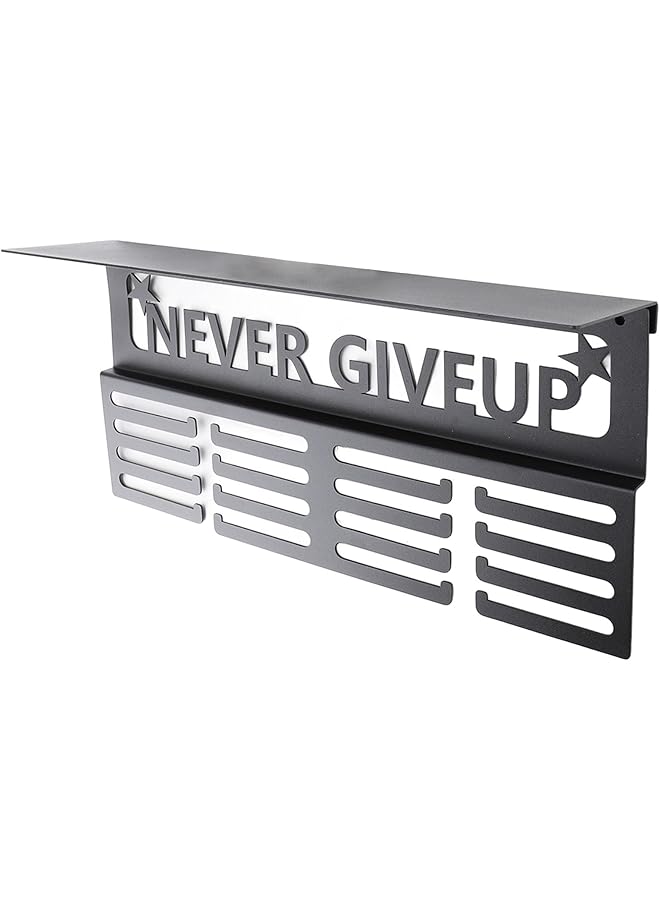 PROMASS Medal Hanger Display, 16inch Trophy and Medal Display Shelf Metal Trophy Shelf Medal Hanger Holder Display Wall Rack Frame for Awards Ribbon Cheer Gymnastics Soccer - Image 1