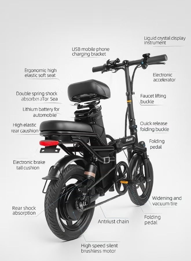Electric scooter and bicycle | Electric bicycle for adults | Electric scooter for adults | 14-inch tires | 48V 15,000 mAh battery | Bluetooth - Image 5