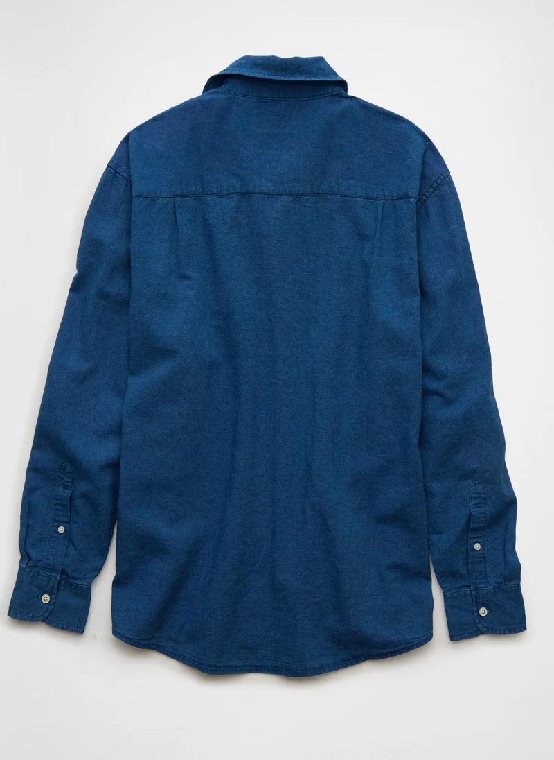 American Eagle Pocket Detail Button Down Oxford Shirt