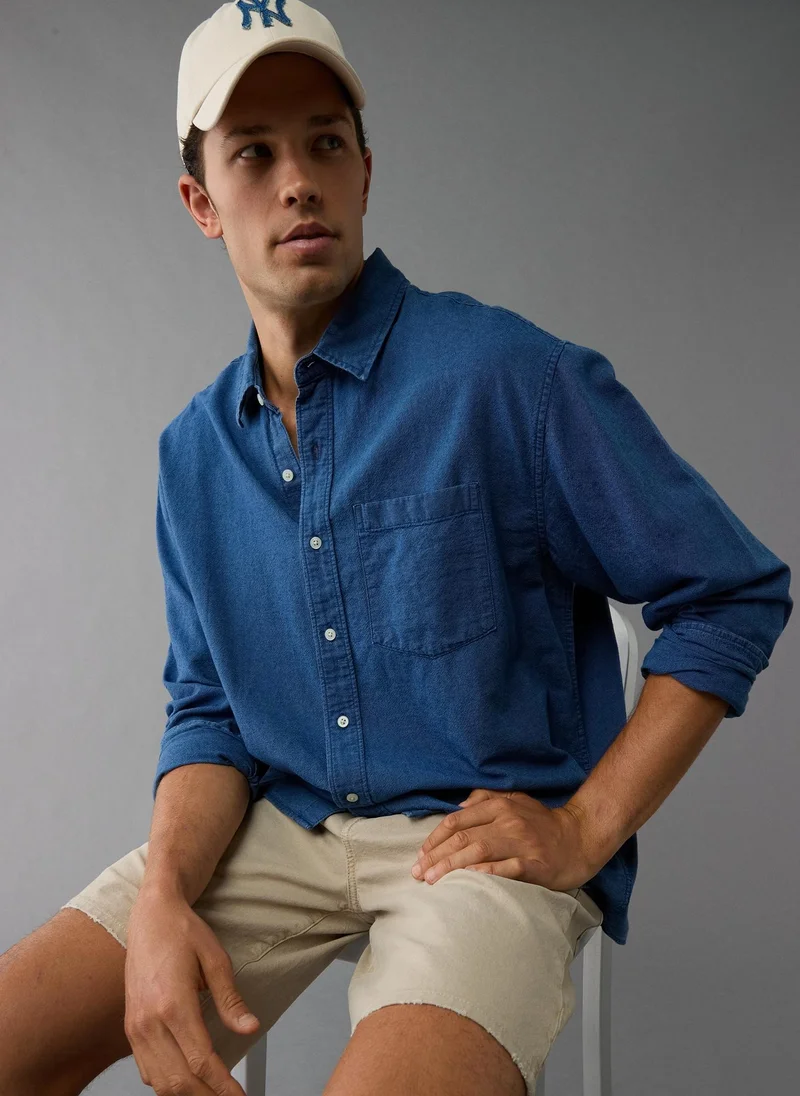 American Eagle Pocket Detail Button Down Oxford Shirt