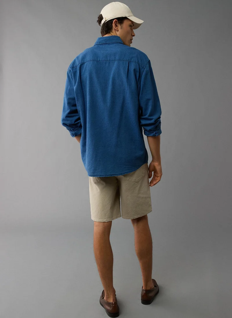 American Eagle Pocket Detail Button Down Oxford Shirt