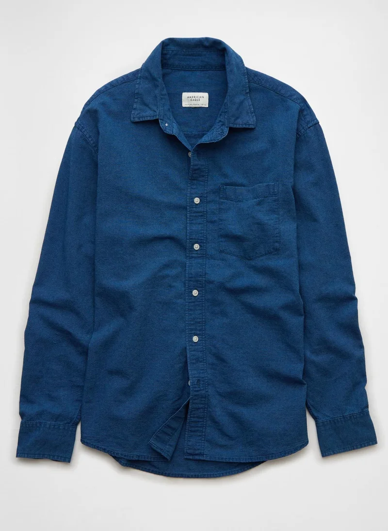 American Eagle Pocket Detail Button Down Oxford Shirt