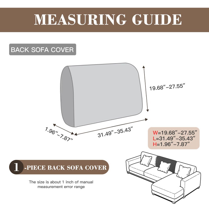 Eertop Couch Cushion Covers for Sectional Sofa, Wear Resistant Stretch Sofa Slipcovers for Sofa Universal Cushion Protector Washable Elastic Couch Seat Cover for Pets (Dark Gray, 1 Back Cover) - Image 2