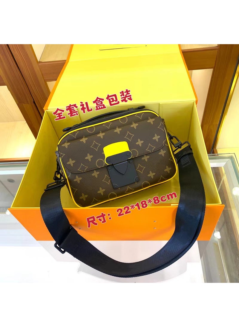 Generic - Retro High-End Fashion Shoulder Bag for Men45806 old flowers with yellow 45806 old flowers with yellow - Image 1
