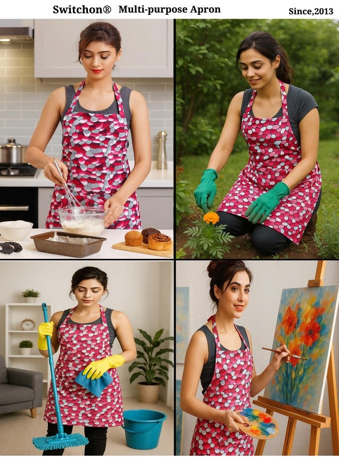 Switchon مريلة مطبخ قطنية مقاومة للماء من سويتشن - مقاس حر (راني-متعدد الألوان) - Image 5
