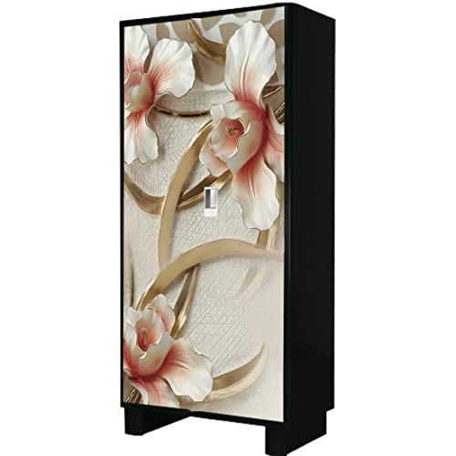 WallDaddy Self Adhesive Almirah Stickers, Wall Stickers, Decorative Sticker Wallpaper for Home Wardrobe Doors (Glass Leaf Almirah) PVC Vinyl Size Large (39 x 84 Inch) - Image 3