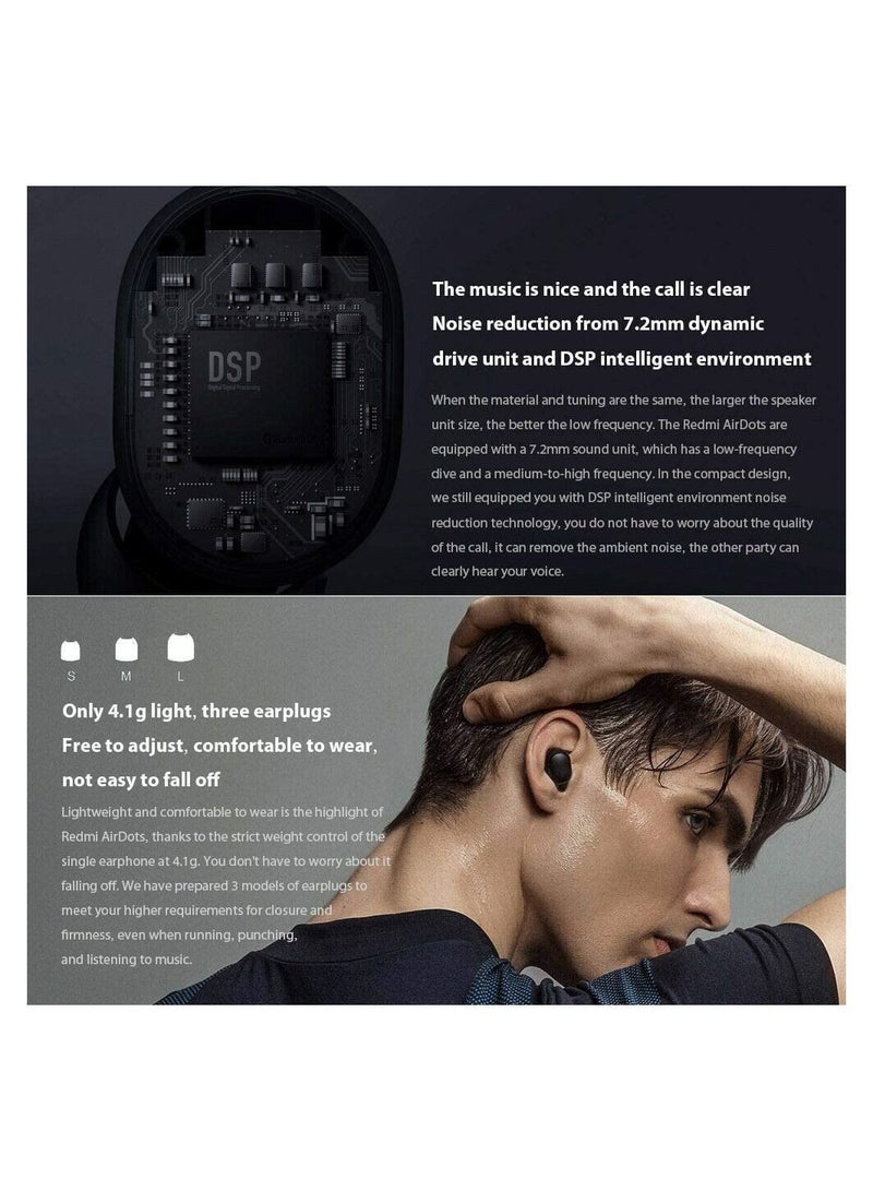 Y&D for Redmi AirDots Wireless Headphones Bluetooth V5.0 True Stereo Earphones with Wirelss Charging Case 12Hours Battery Life - Image 5