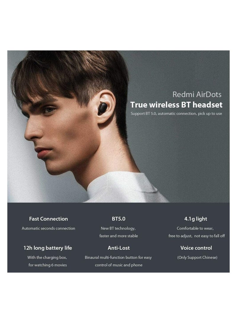 Y&D for Redmi AirDots Wireless Headphones Bluetooth V5.0 True Stereo Earphones with Wirelss Charging Case 12Hours Battery Life - Image 3