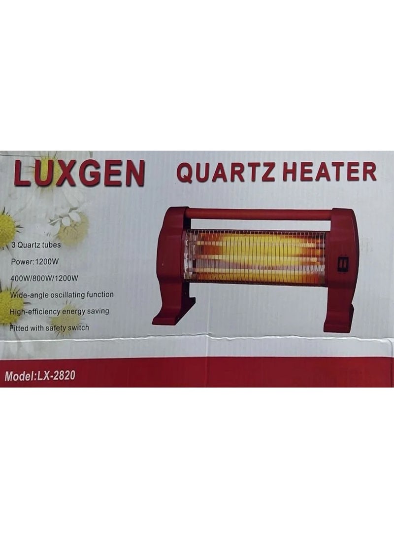 Luxgen 1200W Quartz Room Heater Featuring Fast Heating Tubes, Efficient Energy Usage, Safety Cut-Off Switch, Modern Design, Reliable Warmth During Extreme Winters - Image 2
