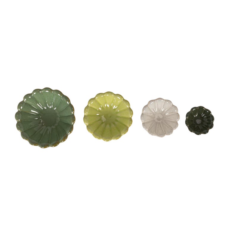 Creative Co-Op 4-Piece Stoneware Reactive Glaze Flower Shaped Bowl Set, Multicolor - Image 4