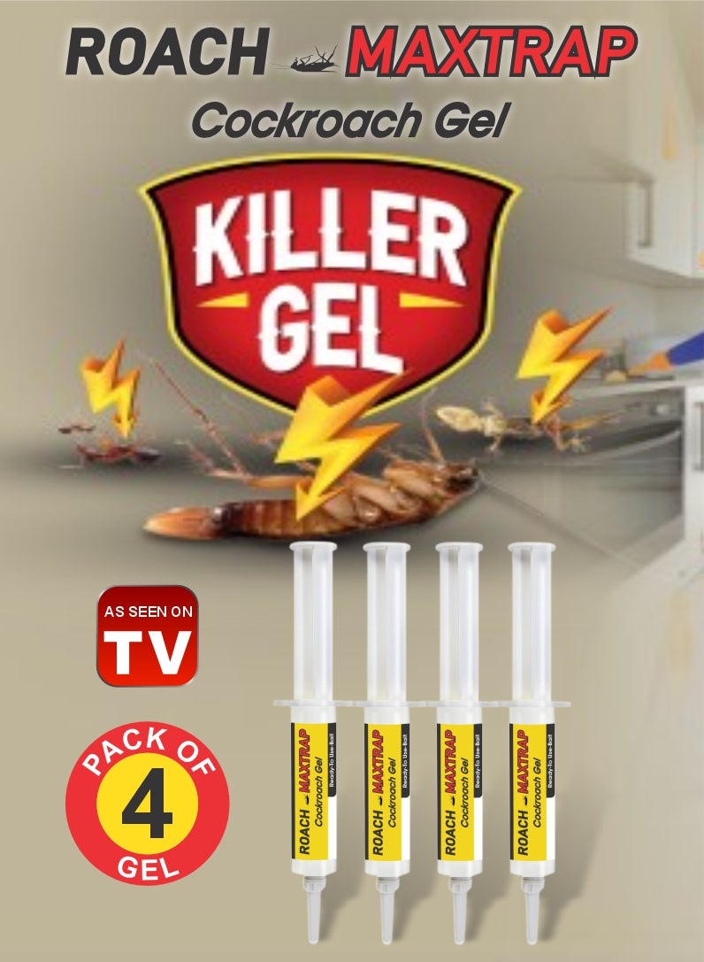 Roach Maxtrap Gel - Precision Cockroach Bait Solution 10g Pack Of 4