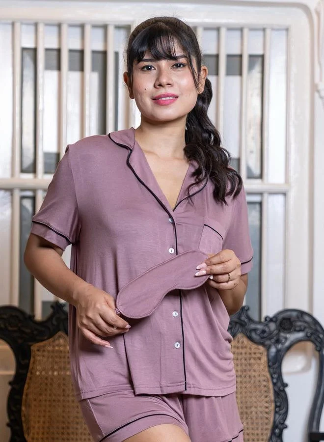 Aadaraya  Aadaraya Short Set Shirt and Shorts Rayon for Women | Best Price UAE
