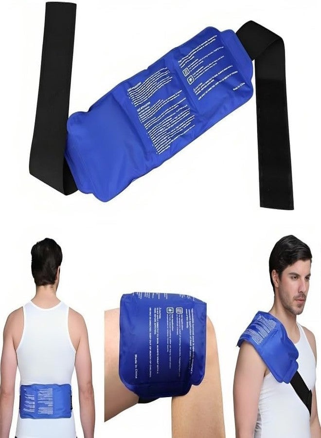 TOP SELECT Reusable Ice Pack with Wrap Strap, Hot Cold Therapy Pack for Pain Relief, Large Size for Back Shoulder Knee Pack of 1 - Image 1